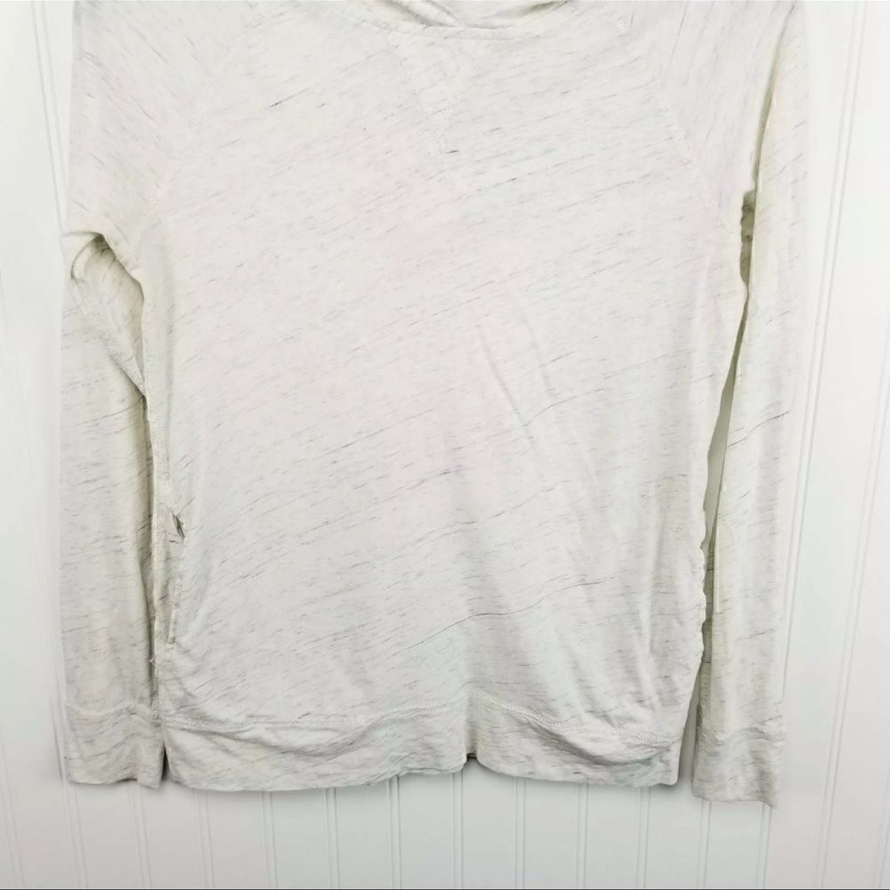 J Crew Womens Size XS White Heathered Long Sleeve Hooded Lightweight Sweater - Picture 3 of 5